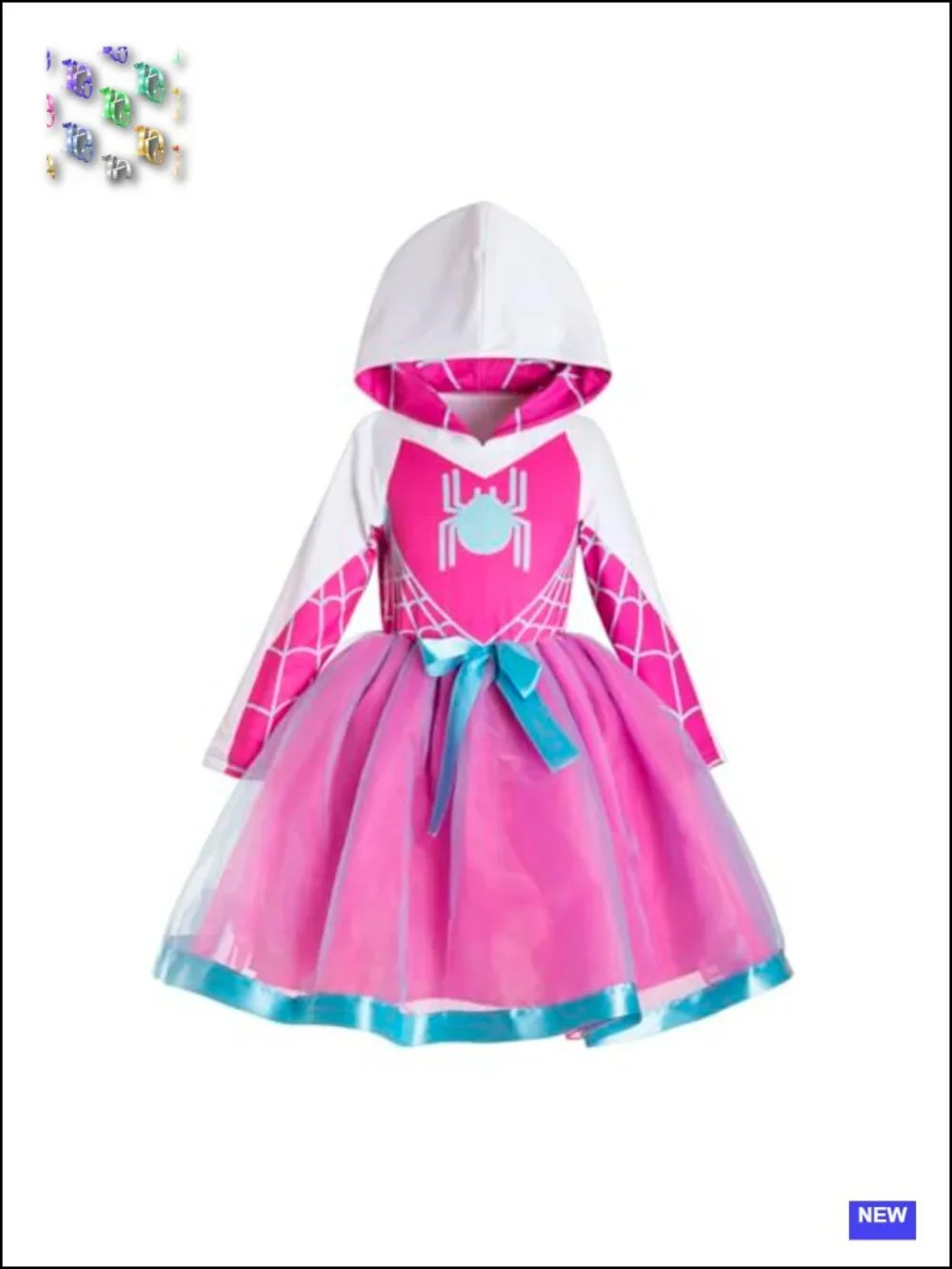 Girls Bat Spider Web Tutu Ruffle Princess Dress Halloween Costume